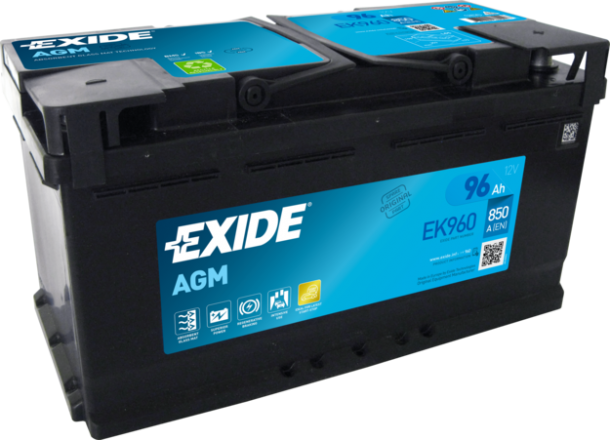 EXIDE Start-Stop AGM 12V 96Ah 850A jobb+ autó akkumulátor