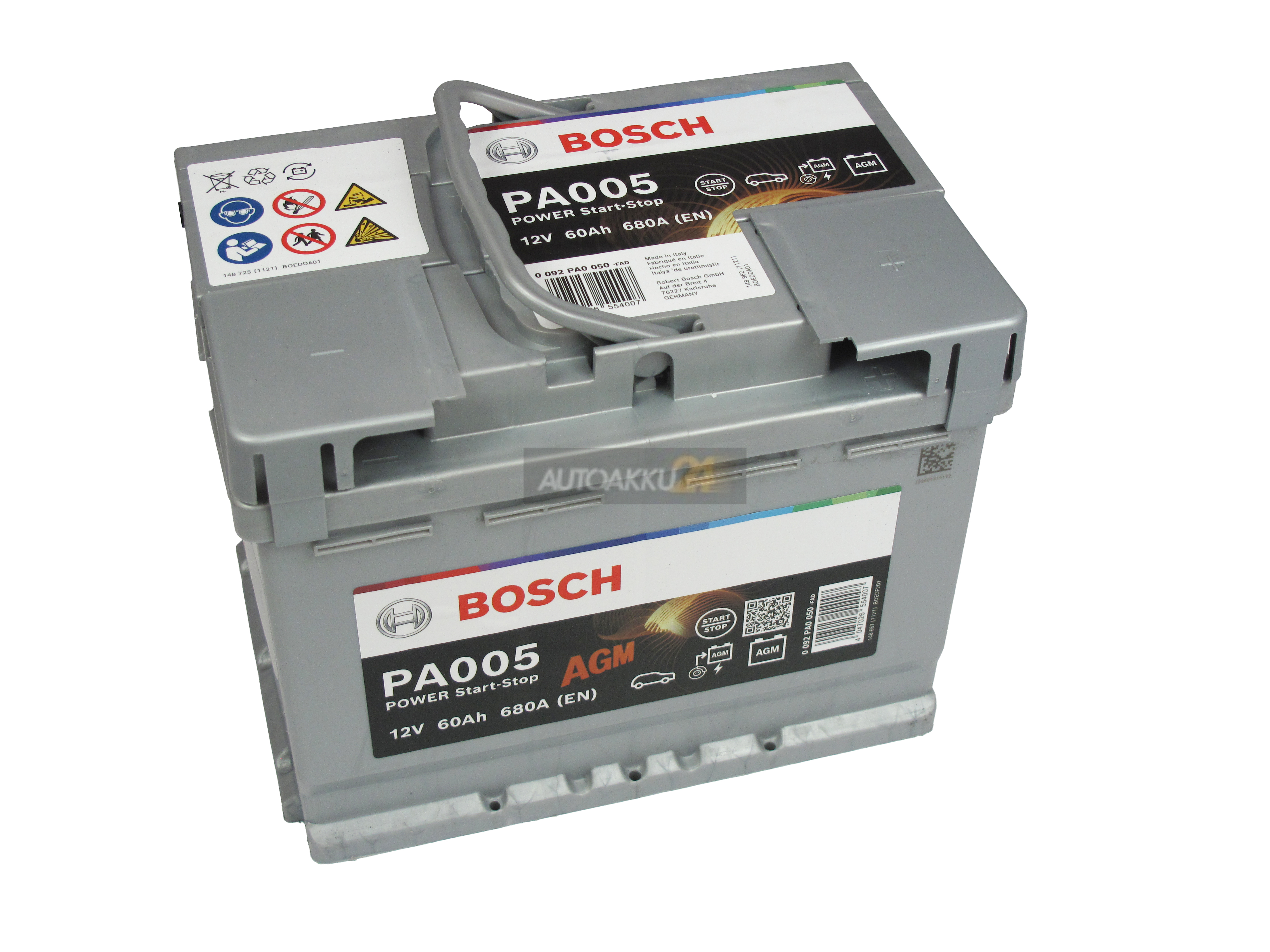 Bosch Power AGM - 12V 60 Ah - autó akkumulátor - jobb+
