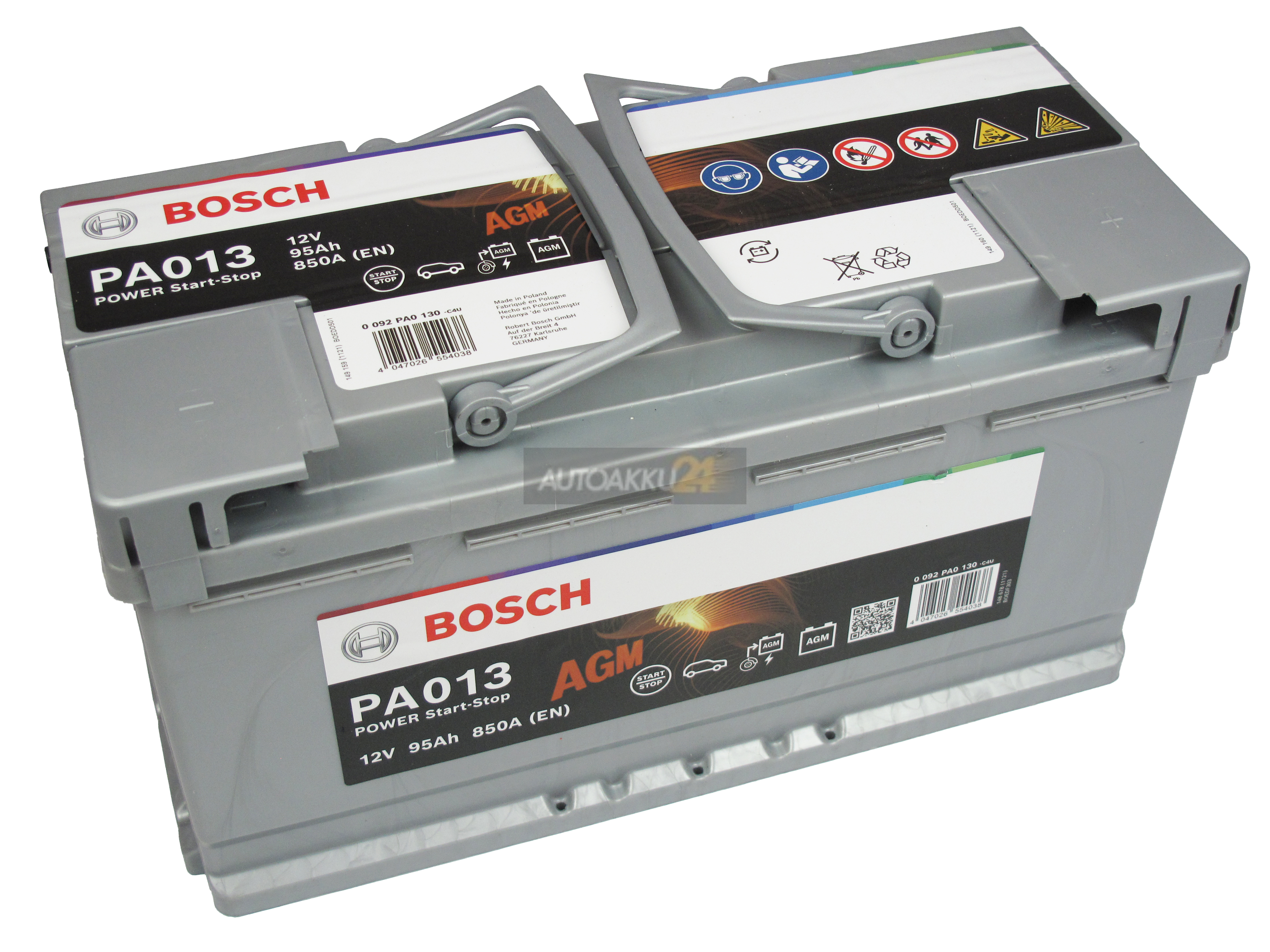 Bosch Power AGM - 12V 95 Ah - autó akkumulátor - jobb+