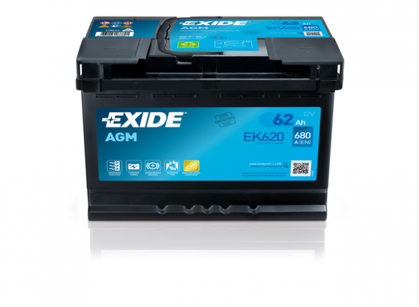 EXIDE Start-Stop AGM 12V 62Ah 680A jobb+ autó akkumulátor