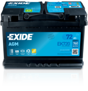 EXIDE Start-Stop AGM 12V 72Ah 760A jobb+ autó akkumulátor