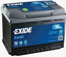 EXIDE Excell 12V 74Ah 680A jobb+ autó akkumulátor akku