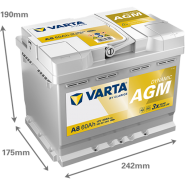 Varta Silver Dynamic AGM 12V 60Ah jobb+ autó akkumulátor