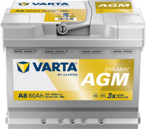 Varta Silver Dynamic AGM 12V 60Ah jobb+ autó akkumulátor