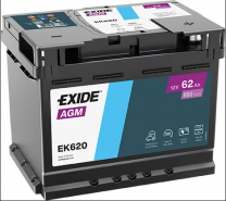 EXIDE Start-Stop AGM 12V 62Ah 680A jobb+ autó akkumulátor